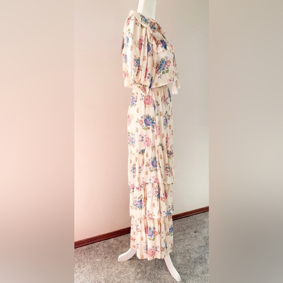 New Spell Floral Boho Maxi dress SZ XS Cream Cottage - Picture 5 of 16